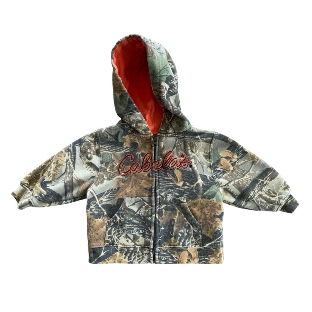 Cabela’s Camouflage Zip-Up Hoodie Kids 12 Months Full Zipper Front Long Sleeve